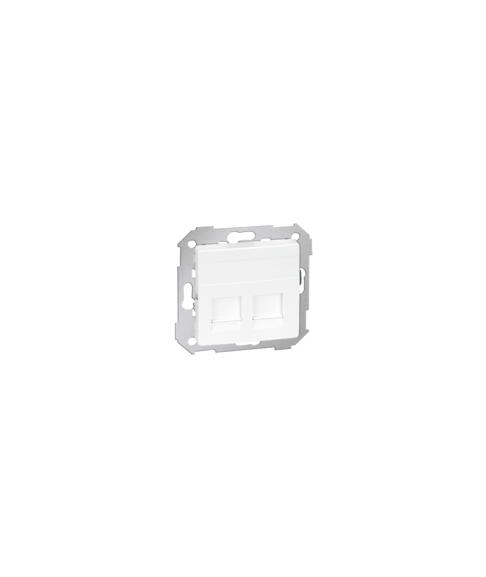 Simon82 - Pokrywa gniazd teleinformatycznych na Keystone płaska podwójna biały - 82006-30