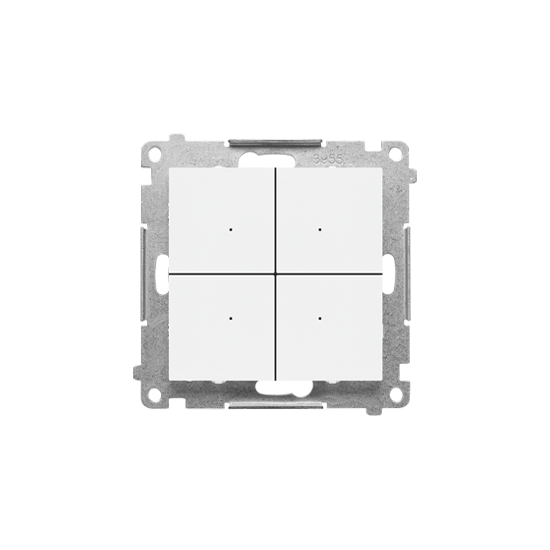 Simon 55 - Elektroniczny łącznik / przycisk 4-krotny biały mat 6A - TEW4.01/111