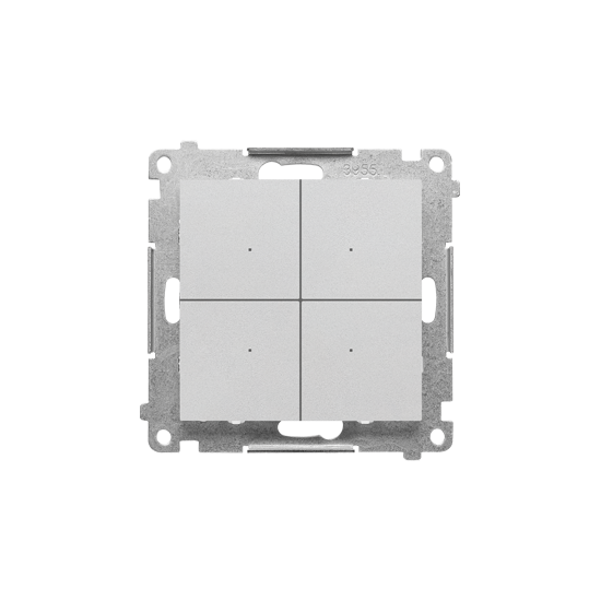 Simon 55 - Elektroniczny łącznik / przycisk 4-krotny aluminium mat 6A - TEW4.01/143