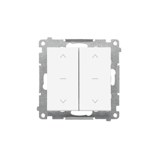 Simon 55 - Przycisk roletowy podwójny (1-0-2) biały mat 10A - TZP2.01/111